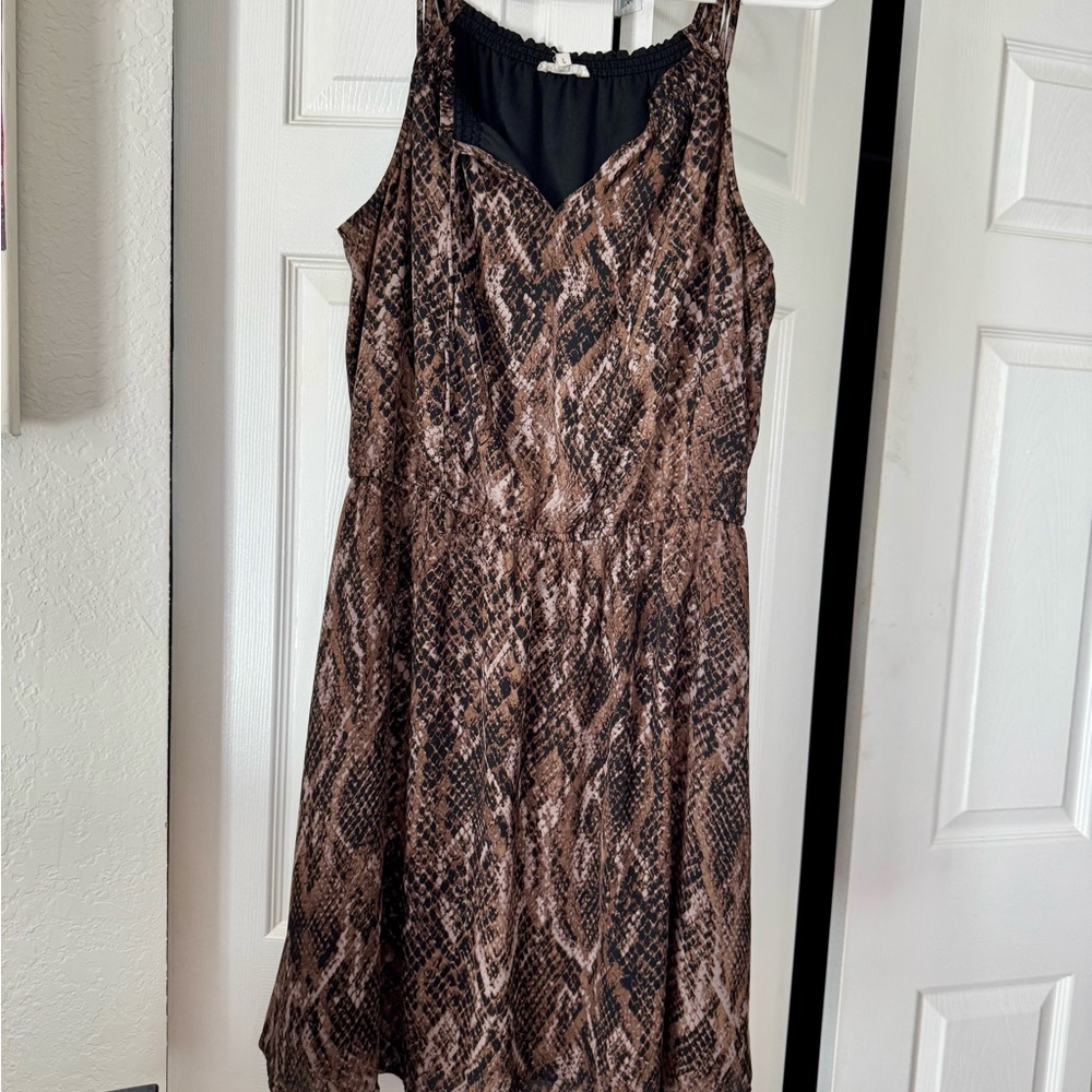 Maurices Brown Snake Print Midi Dress
